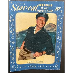 Rare 1952 Star Cal Decal John Wayne in Package! Duke True Grit Cowboy Quiet Man